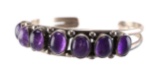 Native American Sterling Amethyst Cuff Bracelet