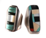 (2) Native American Sterling Turquoise Rings