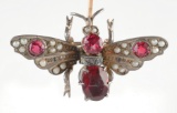 Vintage Garnet and Pearl Stickpin