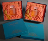 (2) Lalique Crystal Eau De Parfum Flacon Bottle