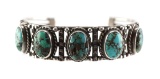Native American Sterling Turquoise Cuff Bracelet