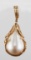 14K Gold Mabe Pearl Pendant