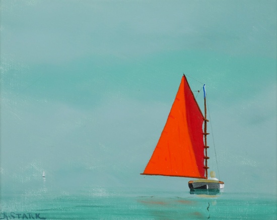 ROBERT STARK, Red Sailboat, O/C