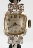 Women's 14K Gold & Diamond Bulova 23 Jewel Watch