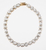 14k Gold White Sapphire Tennis Bracelet