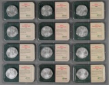 (12) BU Silver Eagle $1 Bullion Coins