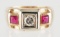 14K Gold Diamond and Ruby Ring