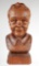 Early 20C Carved Wood Boy Bust Sculpture