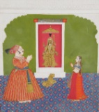 Mughal Gouache Painting, Emperor