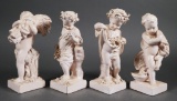 Four Seasons Putti Faience Figural Set