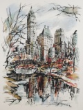 Watercolor of Central Park, New York City