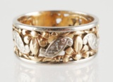 14K Gold Floral Band Ring