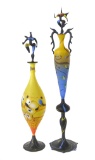 (2) SHANE FERO Studio Art Glass Perfume Bottles