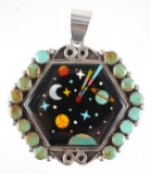 Sterling Inlay Celestial Pendant