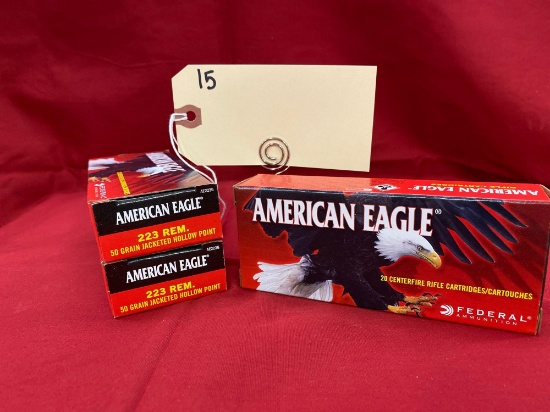 FEDERAL AMERICAN EAGLE, 223 CAL, HOLLOW POINT (X3)