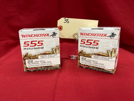 WINCHESTER 555 ROUNDS, 22 CAL, LONG RIFLE, HOLLOW POINT (X2)