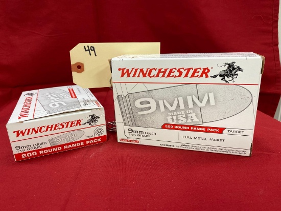 WINCHESTER 9MM, 200 ROUND PACKS (X2)