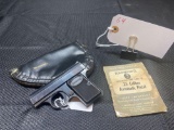 BELGIUM BROWNING BABY 25 ACP, WITH LEATHER CASE. SN#338712S