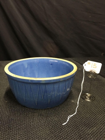 WHITE HALL, Il BLUE ICICLE BOWL, 7 1/2", BOTTOM MARKED