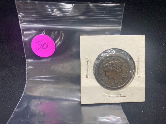 1850 BRAIDED HAIR LARGE PENNY