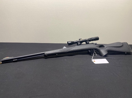 KNIGHT MOD BLACK KNIGHT, 54 CAL WITH PINE RIDGE SCOPE. SN#106756