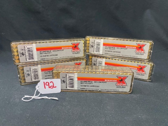 WINCHESTER 22 CAL HOLLOW POINT 100 ROUND PACKS (X5)