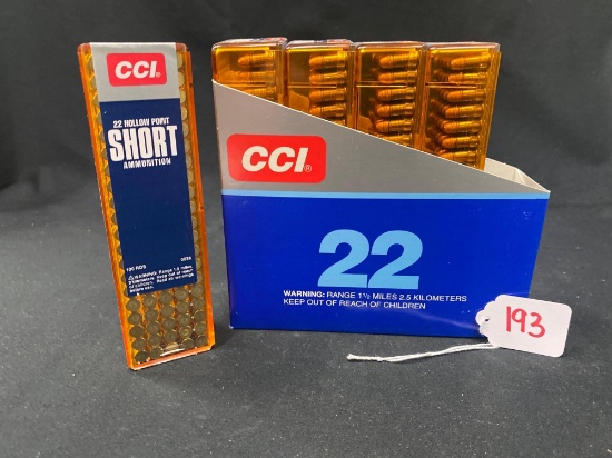 CCI 22 CAL SHORT HOLLOW POINT 100 ROUND PACK (X5)