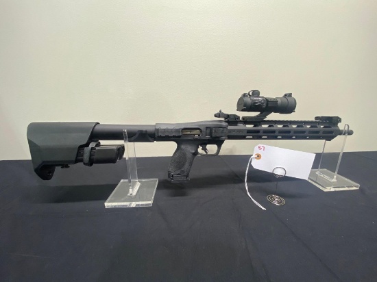 SMITH & WESSON M&P FOC 9MM CARBINE FOLDING STOCK WITH PREDATOR V-1 RED DOT SCOPE ALL IN CASE - NON