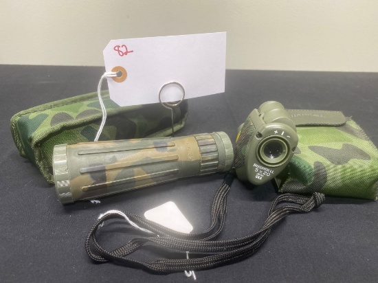 BUSHNELL 5X20 RANGE FINDER AND BUSHNELL 10X30X6.5 MONOCULARS