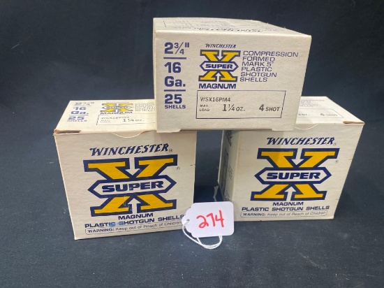 WINCHESTER 16 GA NO 4 SHOT HIGH BRASS (X3)