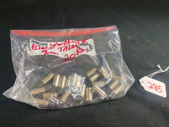WINCHESTER BLACK TALON 9MM 20 ROUNDS IN BAG (X1)