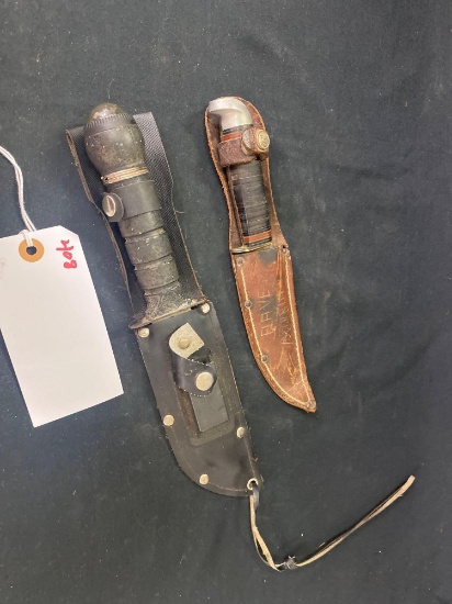 OFFICIAL BOY SCOUT KNIFE WITH SHEATH AND A SURVIVAL KNIFE (X1)