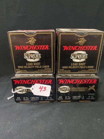 WINCHESTER 20 GA NO 7 1/2 SHOT HIGH BRASS (X4)