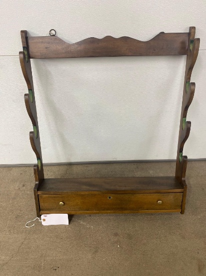 WOODEN GUN RACK WITH DRAWER