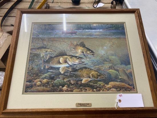 FRAMED WALLEYE PRINT SIGNED AND NUMBERED #213/1000 BY SCOTT ZOELLICK