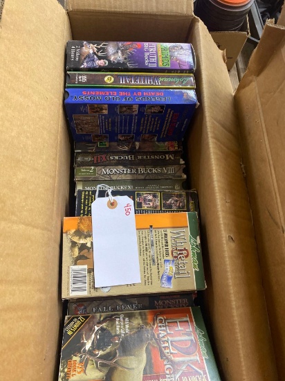 BOX OF DEER HUNTING VHS TAPES