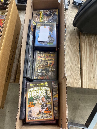 BOX OF DEER HUNTING DVD'S
