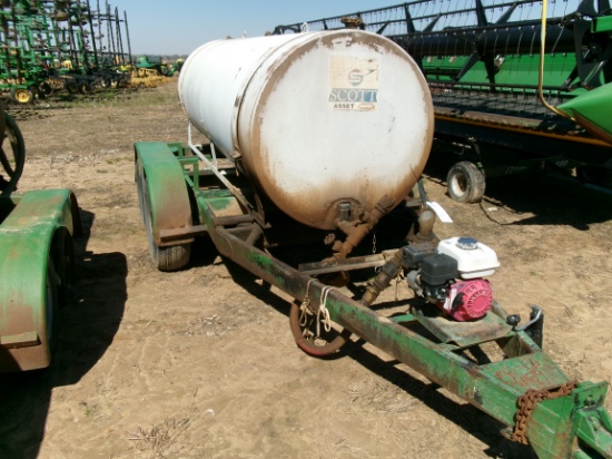 Tandem Axle Trailer, w/apx 1000 gal Fuel Tank & Pump
