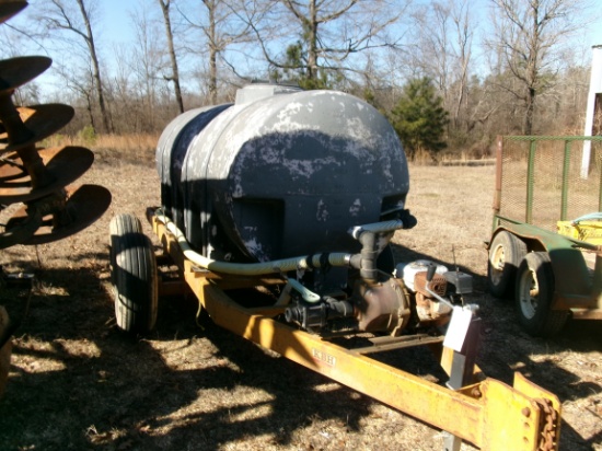 KBH Tandem Axle Nurse Trailer w/apx 1000 gal poly tank & motor