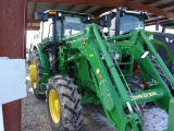 John Deere 6140 MFWD Tractor w/John Deere H310 Frong Loader, apx 2990 hrs, #0060048