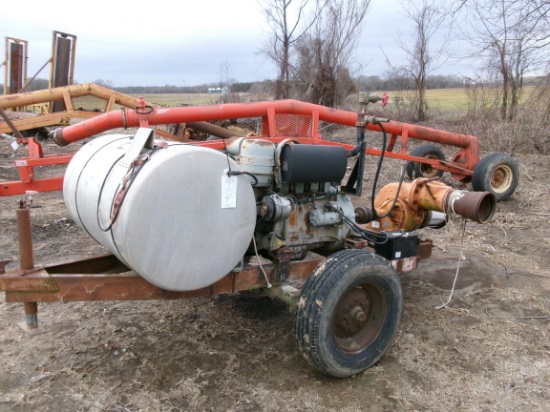 Deutz 4 cyl Power Unit, Tank, Trailer & Relift, #7202091, showing apx 7461 hrs