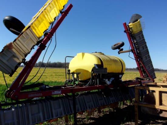 Red Ball apx 40' Sprayer w/Broadcast Hoods w/apx 300 gal Tank & Rack