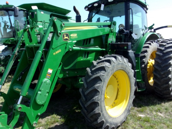 John Deere 6175R MFWD Tractor w/John Deere H360 Front Loader, apx 3039 hrs, #02277-