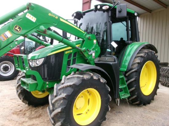 John Deere 6120M MFWD Tractor w/John Deere 600R Front Loader, showing apx 992 hrs, #128967