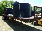 Fruehauf Flat Bed Trailer w/2 apx 1200 gal Poly Tanks & Pump