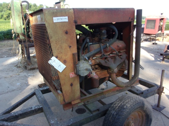 White 8 cyl Power Unit & Trailer, salvage, LP gas