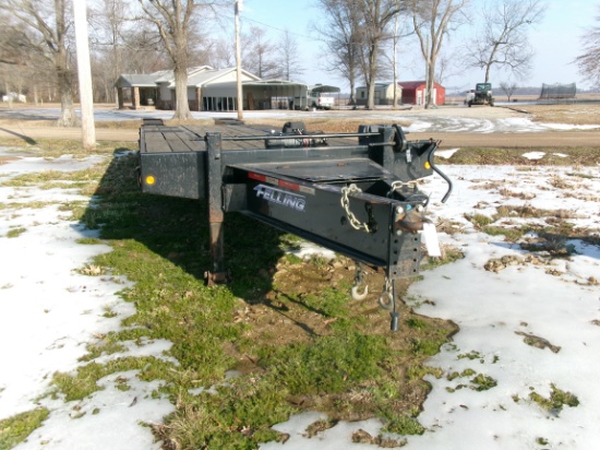 2020 Felling mdl FT-30-2LP apx 22' dual wheel tandem axle Trailer w/dove tail, ramps, electric wench