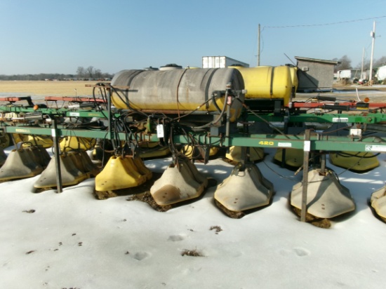 Red Ball 420 12 row 38" Hyd Fold Bullet Hood Sprayer w/poly tank