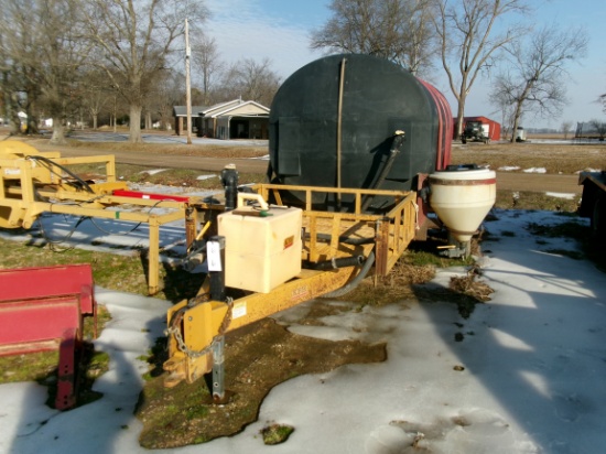 KBH Tandem Nurse Trailer w/apx  1600 gal poly tank, mixing vat, motor