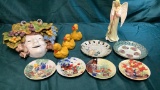 VINTAGE PAINTED PLATES AND PORCELAIN